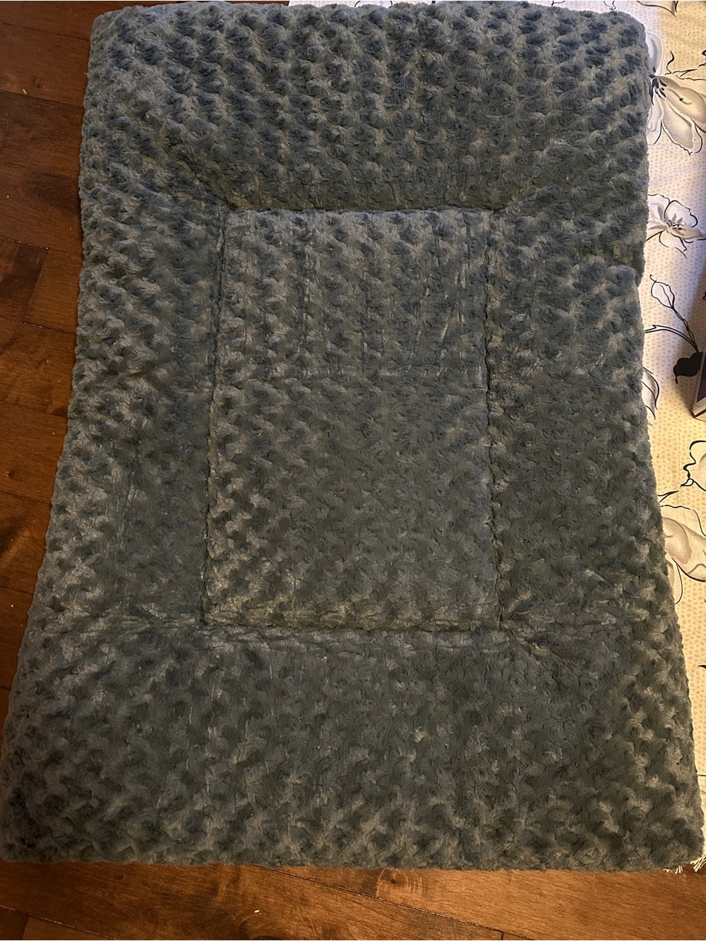 Plush Faux Fur Pet Bed Mat - Slate Blue